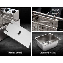 Load image into Gallery viewer, Commercial Electric Twin Deep Fryer - Silver