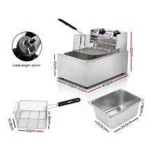 Load image into Gallery viewer, Devanti Commercial Electric Single Deep Fryer - Silver