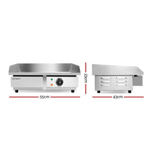 Load image into Gallery viewer, Devanti 3000W Electric Griddle Hot Plate - Stainless Steel