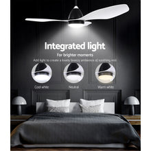 Load image into Gallery viewer, 48'' Ceiling Fan with Remote Control - White 3 Blades 1300mm