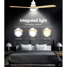 Load image into Gallery viewer, Devanti 52'' Ceiling Fan LED Light Remote Control Wooden Blades Timer Fans