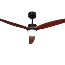 Load image into Gallery viewer, Devanti 52'' Ceiling Fan LED Light Remote Control Wooden Blades Dark Wood Fans