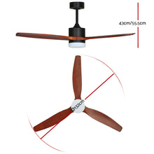 Load image into Gallery viewer, Devanti 52'' Ceiling Fan LED Light Remote Control Wooden Blades Dark Wood Fans