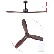 Load image into Gallery viewer, 52'' Ceiling Fan With Remote Control Fans 3 Wooden Blades Timer 1300mm