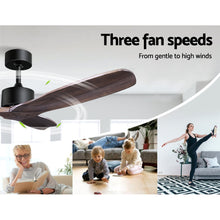 Load image into Gallery viewer, 52'' Ceiling Fan With Remote Control Fans 3 Wooden Blades Timer 1300mm