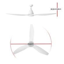 Load image into Gallery viewer, 64'' DC Motor Ceiling Fan With Light LED Remote Control Fans 3 Blades