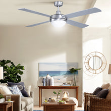 Load image into Gallery viewer, 52'' Ceiling Fan w/Light w/Remote Timer - Silver