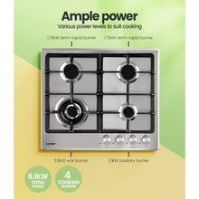 Load image into Gallery viewer, Comfee 60cm Gas Cooktop Stainless Steel 4 Burners Kitchen Stove Cook Top NG LPG