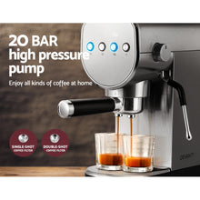 Load image into Gallery viewer, Devanti Coffee Machine Espresso Maker 20 Bar Milk Frother Cappuccino Latte Cafe