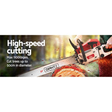 Load image into Gallery viewer, Giantz 62cc Chainsaw Petrol Commercial 24" Bar E-Start Tree Chain Saw 5.2HP