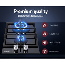 Load image into Gallery viewer, Devanti Gas Cooktop 30cm Gas Stove Cooker 2 Burner Cook Top Konbs NG LPG Black