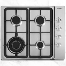Load image into Gallery viewer, Devanti Gas Cooktop 60cm Kitchen Stove 4 Burner Cook Top NG LPG Stainless Steel Silver