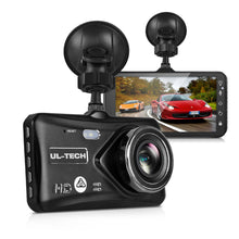 Load image into Gallery viewer, UL Tech 4 Inch Dual Camera Dash Camera - Black