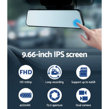 Load image into Gallery viewer, UL-tech 1080P Dash Camera 9.66" Front Rear View