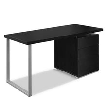 Load image into Gallery viewer, Simple and Practical Metal Desk with 3 Drawers - Black