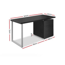 Load image into Gallery viewer, Simple and Practical Metal Desk with 3 Drawers - Black