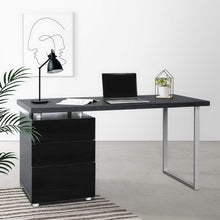 Load image into Gallery viewer, Simple and Practical Metal Desk with 3 Drawers - Black