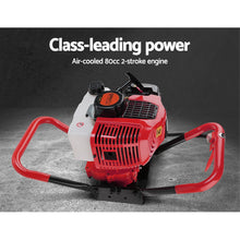Load image into Gallery viewer, Giantz 80CC Post Hole Digger 200mm Petrol Drill Extension Bits Auger