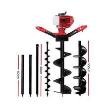 Load image into Gallery viewer, Giantz 80CC Petrol Post Hole Digger Drill Borer Fence Extension Auger Bits