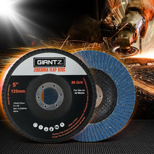 Load image into Gallery viewer, Giantz 100 PCS Zirconia Sanding Flap Disc 5" 125mm 80Grit Angle Grinding Wheel
