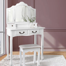 Load image into Gallery viewer, Provincial Dressing Table with Stool and Mirror