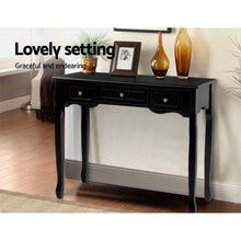 Load image into Gallery viewer, 3 Drawers Hallway Console Table - Black