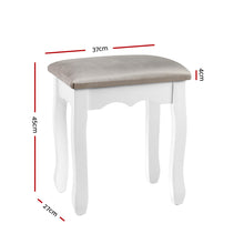 Load image into Gallery viewer, Artiss Dressing Table Stool Makeup Chair Bedroom Vanity Velvet Fabric Grey