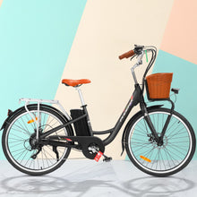 Load image into Gallery viewer, Phoenix 26" Electric Bike Bicycle eBike e-Bike Motorized City Battery Basket Black