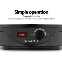 Load image into Gallery viewer, Devanti 5 Trays Food Dehydrator Fruit Dehydrators Pet Beef Jerky Dryer Black