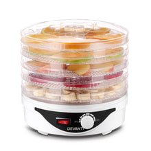 Load image into Gallery viewer, Devanti 5 Trays Food Dehydrator Fruit Dehydrators Pet Beef Jerky Dryer White