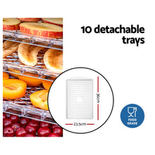 Load image into Gallery viewer, Devanti Food Dehydrator Fruit Meat Dryer Beef Jerky Maker Food Reserver 10 Trays
