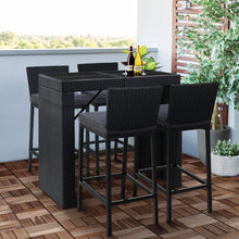 Load image into Gallery viewer, Gardeon Outdoor Bar Set Table Chairs Stools Rattan Patio Furniture 4 Seaters