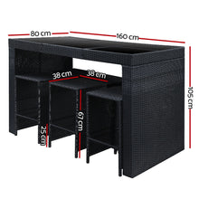 Load image into Gallery viewer, Gardeon 7 Piece Outdoor Dining Table Set - Black