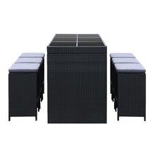 Load image into Gallery viewer, Gardeon 7 Piece Outdoor Dining Table Set - Black