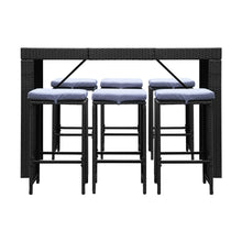 Load image into Gallery viewer, Gardeon 7 Piece Outdoor Dining Table Set - Black