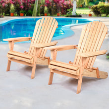 Load image into Gallery viewer, Gardeon Set of 2 Patio Furniture Outdoor Chairs Beach Chair Wooden Adirondack Garden Lounge