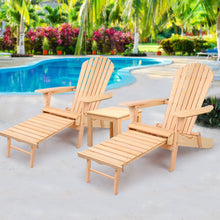 Load image into Gallery viewer, Gardeon 3 Piece Outdoor Beach Chair and Table Set