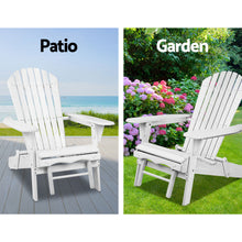 Load image into Gallery viewer, Gardeon 3 Piece Outdoor Adirondack Lounge Beach Chair Set - White