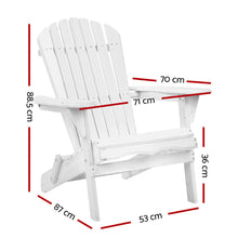 Load image into Gallery viewer, Gardeon Outdoor Furniture Adirondack Chairs Beach Chair Lounge Wooden Patio Garden