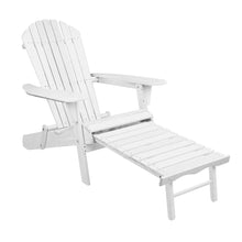 Load image into Gallery viewer, Gardeon Adirondack Beach Chair with Ottoman - White