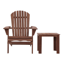 Load image into Gallery viewer, 2PC Foldable Outdoor Wooden Adirondack Lounge Chairs Table Set