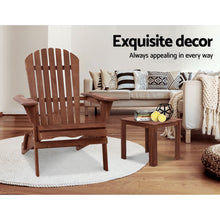Load image into Gallery viewer, 2PC Foldable Outdoor Wooden Adirondack Lounge Chairs Table Set