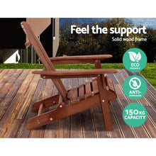 Load image into Gallery viewer, 3PC Foldable Outdoor Wooden Adirondack Lounge Chairs Table Set