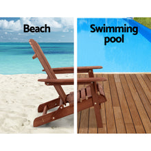 Load image into Gallery viewer, 3PC Foldable Outdoor Wooden Adirondack Lounge Chairs Table Set