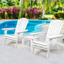Load image into Gallery viewer, Gardeon 3 Piece Outdoor Adirondack Beach Chair and Table Set - White