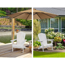 Load image into Gallery viewer, Gardeon 3 Piece Outdoor Adirondack Beach Chair and Table Set - White