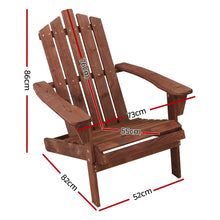 Load image into Gallery viewer, Gardeon Outdoor Sun Lounge Beach Chairs Table Setting Wooden Adirondack Patio Brown Chair