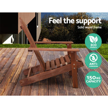 Load image into Gallery viewer, Gardeon Outdoor Sun Lounge Beach Chairs Table Setting Wooden Adirondack Patio Brown Chair