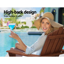 Load image into Gallery viewer, Gardeon Outdoor Sun Lounge Beach Chairs Table Setting Wooden Adirondack Patio Brown Chair