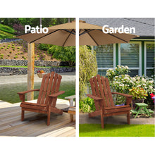Load image into Gallery viewer, 3PC Outdoor Wooden Adirondack Lounge Chairs Table Set - Brwon